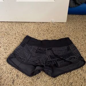 Black fast and free lululemon shorts